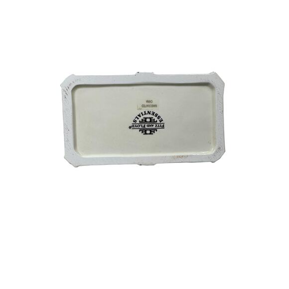 Fitz and Floyd Essentials Decorative Trinket Box Porcelain Blue w Flowers Ribbon - Picture 8 of 8